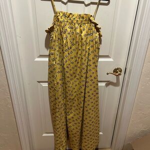 Tory Burch Mustard Floral Dress with Ties